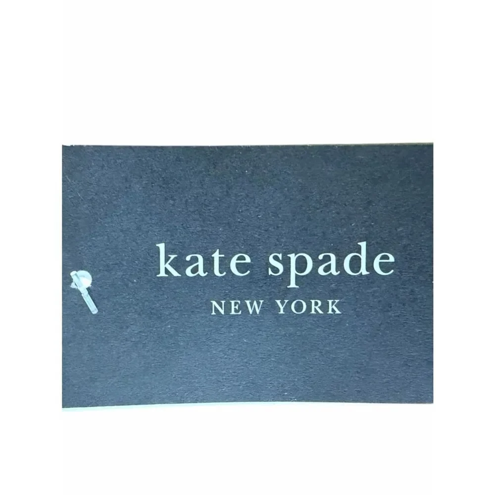 Kate Spade Black Leather Gloves w/Gold Spade Charm Medium Touch Technology